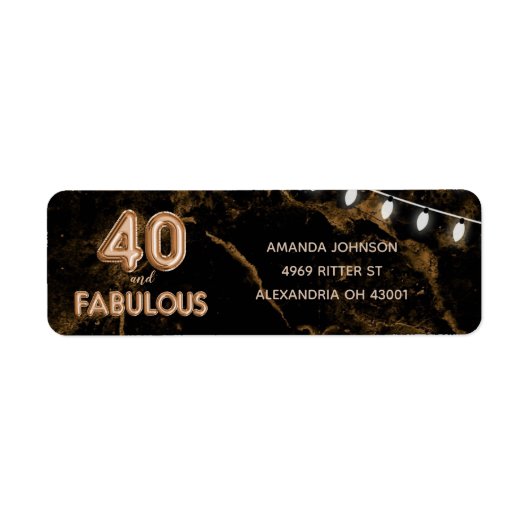 40 & Fabulous Gold & Black 40. Geburtstag (Vorne)