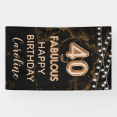 40 & Fabulous Gold & Black Birthday Vertikal Banner (Horizontal)