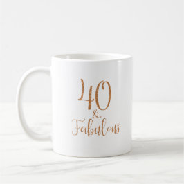 40 & Fabulous Gold Glitzer Typografie Kaffeetasse