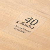 40 & fabulous gray yellow birthday calligraphy  acryleinladungen (Ablage )