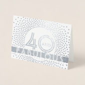 40 & Fabulous Happy Fortieth Birthday Kraft Silver Folienkarte (Vorderseite)