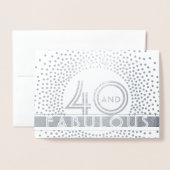40 & Fabulous Happy Fortieth Birthday Kraft Silver Folienkarte (Vorderseite mit Umschlag)