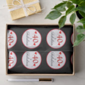 40 & Fabulous Hearts 40. Geburtstag Schwarz Seidenpapier (Geschenk)