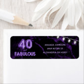 40 & Fabulous Lila & Black 40. Geburtstag (Insitu)