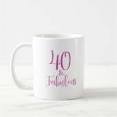 40 & Fabulous Pink Glitzer Typografie Kaffeetasse (Links)