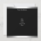 40 & Fabulous Schwarz-weißer Karo Silver Birthday Einladung (Rückseite)