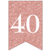 40 Fabulous White Script Rose Gold Glitzer Wimpelkette (Erste Fahne)