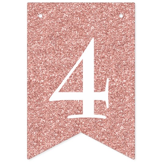 40 Fabulous White Script Rose Gold Glitzer Wimpelkette (Dritte Fahne)
