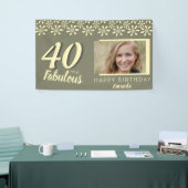 40 & Fabulous Yellow Daisy Blume Wasserfarbe Foto Banner (Messeveranstaltung)
