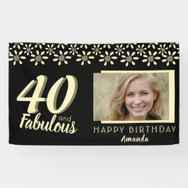 40 & Fabulous Yellow Daisy Blume Wasserfarbe Foto Banner