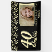 40 & Fabulous Yellow Daisy Blume Wasserfarbe Foto Banner (Vertikal)