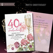 40 & Fantastisch Florale Geburtstagskarte | Champa