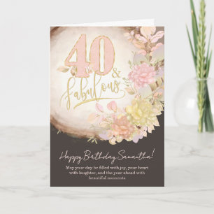 40 & Fantastisch Florales Foto Personalisierter Ge Karte