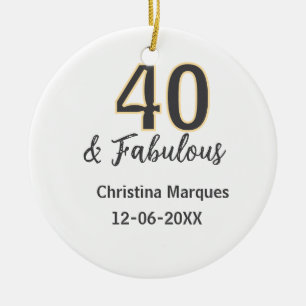 40 & fantastisch Grau Gelbe Kalligrafie zum Geburt Keramik Ornament