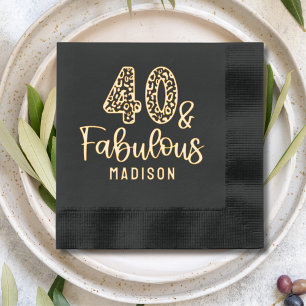40 & Fantastisch Leopard Vierzigster Geburtstag Na Servietten Mit Folie