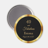 40 fantastisch schwarzer Goldname Magnet (Vorderseite/Rückseite)