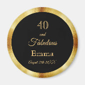 40 fantastisch schwarzer Goldname Magnet (Vorne)
