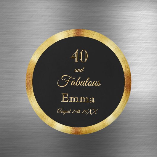 40 fantastisch schwarzer Goldname Magnet