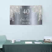40 fantastischer Geburtstag funkelnder Glitzer Sil Banner (Messeveranstaltung)