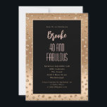 40 Fantastischer Goldmagen Blush Pink Glam Geburts Einladung<br><div class="desc">Brauchen Sie ein Glas und eine tolle Einladung für das große 40. Party? Etwas,  das Ihren anderen fabelhaften Dekorationen Glanz und Eleganz verleiht? Sie können eine persönliche Nachricht und ihren Namen auch hinzufügen!</div>