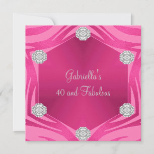 40 & Fantastischer Pink Exotischer Tier-Schmuck-Ge Einladung