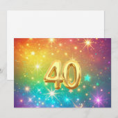 40. Farbenfroher Regenbogenstern Feiertagskarte (Vorne/Hinten)