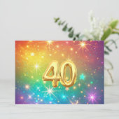 40. Farbenfroher Regenbogenstern Feiertagskarte (Stehend Vorderseite)