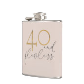 40 & Flawless Pink und Gold 40. Geburtstag Flachmann (Links)