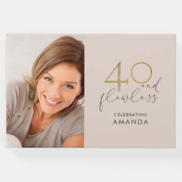 40 & Flawless Pink und Gold 40. Geburtstag Foto Gästebuch