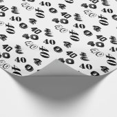 40. fortieth Geburtstag personifizieren Alter Geschenkpapier (Ecke)