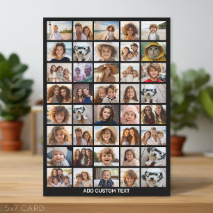 40 Foto-Collage - 5 Reihen 8 Spalten - Weißer Text Feiertagskarte
