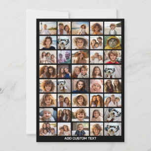 40 Foto-Collage - 5 Reihen 8 Spalten - Weißer Text Feiertagskarte