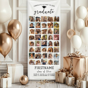 40 Foto-Collage Abschluss Moderne Minimal Weiß Banner