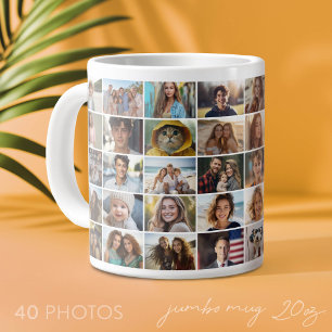 40 Foto-Collage - kleine Bilder Jumbo-Tasse