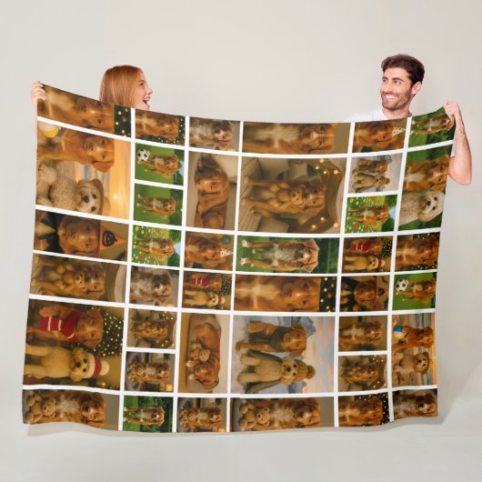 40 Foto-Collage-Vorlage Personalisiert Maßgeschnei Fleecedecke (Beispiel)