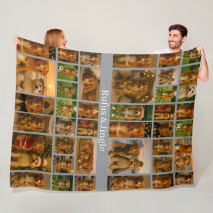 40 Foto-Collage-Vorlage und Text personalisiert Fleecedecke