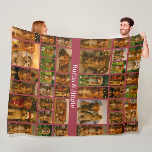 40 Foto-Collage-Vorlage und Text personalisiert Fleecedecke (Beispiel)