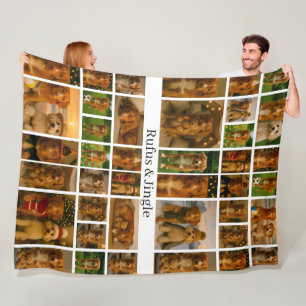 40 Foto-Collage-Vorlage und Text personalisiert Fleecedecke