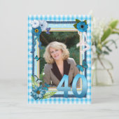 40. Foto Geburtstagsfeier Einladung (Stehend Vorderseite)