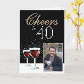 40 Foto Roter Wein 40. Geburtstag Karte (Gelbe Blume)