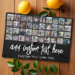 40 FotoCollage - 4 Reihen 10 Spalten - Skriptname Geschirrtuch<br><div class="desc">Dieses trendige Collage Party Design bietet Platz für vierzig Bilder oder Life-Highlights. Der optionale Skripttext am unteren Rand kann für Namen,  Events,  Termine und mehr verwendet werden! Wenn Sie das Artwork anpassen oder die Hintergrundfarbe ändern möchten,  klicken Sie auf die Schaltfläche Anpassen und nehmen Änderungen vor.</div>