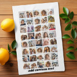 40 FotoCollage - 4 Reihen 10 Spalten - Skriptname Geschirrtuch<br><div class="desc">Dieses trendige Collage Party Design bietet Platz für vierzig Bilder oder Life-Highlights. Der optionale Skripttext am unteren Rand kann für Namen,  Events,  Termine und mehr verwendet werden! Wenn Sie das Artwork anpassen oder die Hintergrundfarbe ändern möchten,  klicken Sie auf die Schaltfläche Anpassen und nehmen Änderungen vor.</div>