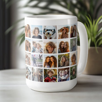 40 FotoCollage - 4 Reihen 10 Spalten - weiß Kaffeetasse