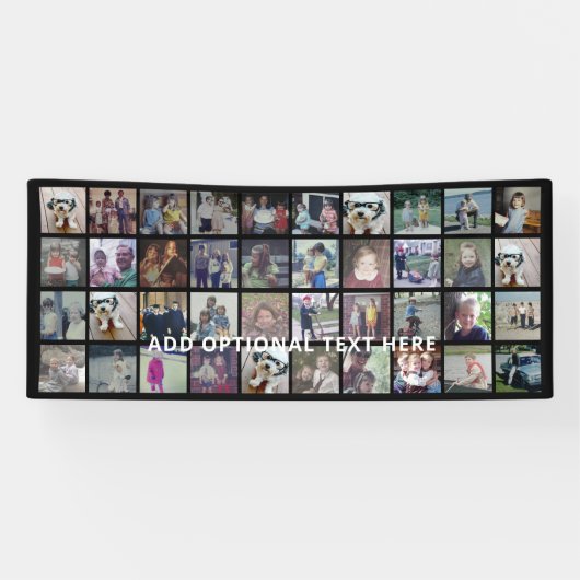 40 FotoCollage - 4 Reihen 10 Spalten - Weißer Text Banner (Horizontal)