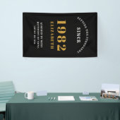 40. Geburtstag 1982 Elegant Chic Gold Black Banner (Messeveranstaltung)