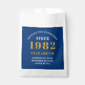 40. Geburtstag 1982 Elegant Gold Blue Geschenktütchen (Vorderseite)