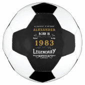 40. Geburtstag 1983 Monogram Name Legendary Fußball (Vorderseite)