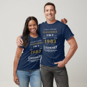 40. Geburtstag 1983 Name Blue Gold Legendary hinzu T-Shirt (Unisex)