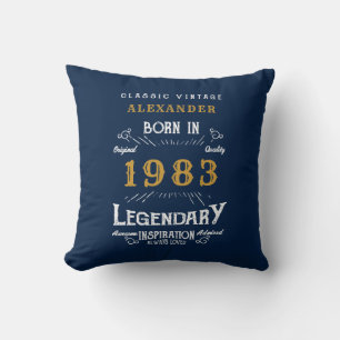 40. Geburtstag 1983 Retro Blau Gold Legendär Kissen