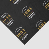 40. Geburtstag 1984 Black Gold Chic Elegant Seidenpapier (Detail)